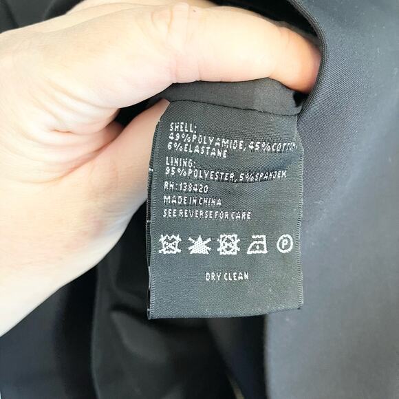 CARLISLE Dress Womens 6 Black Sheath Short Sleeve Full Zip Pockets Knee Length - Picture 10 of 10